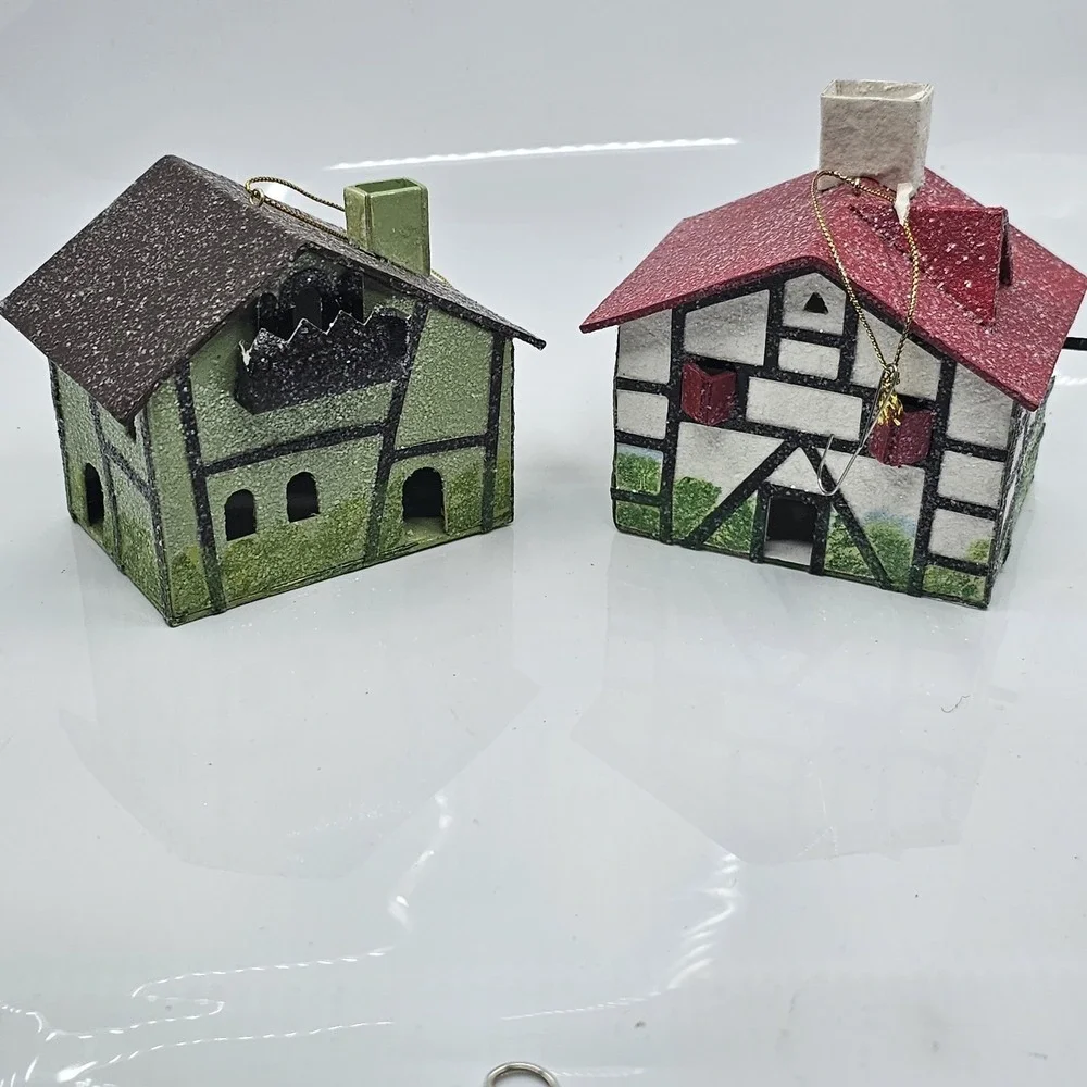 Christmas Paper Mache House Ornaments (2)